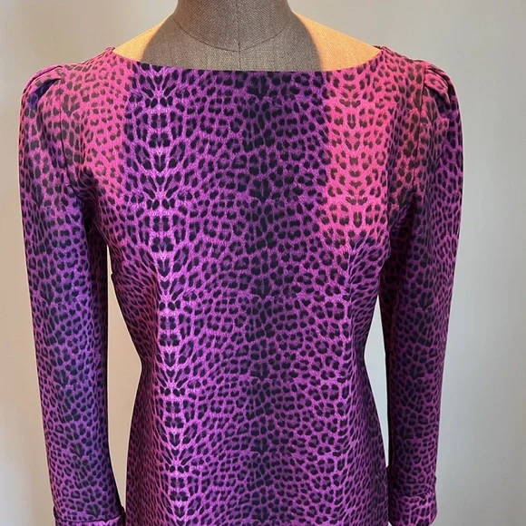 Chiara Boni Purple Animal Print Midi Dress - Picture 2 of 8